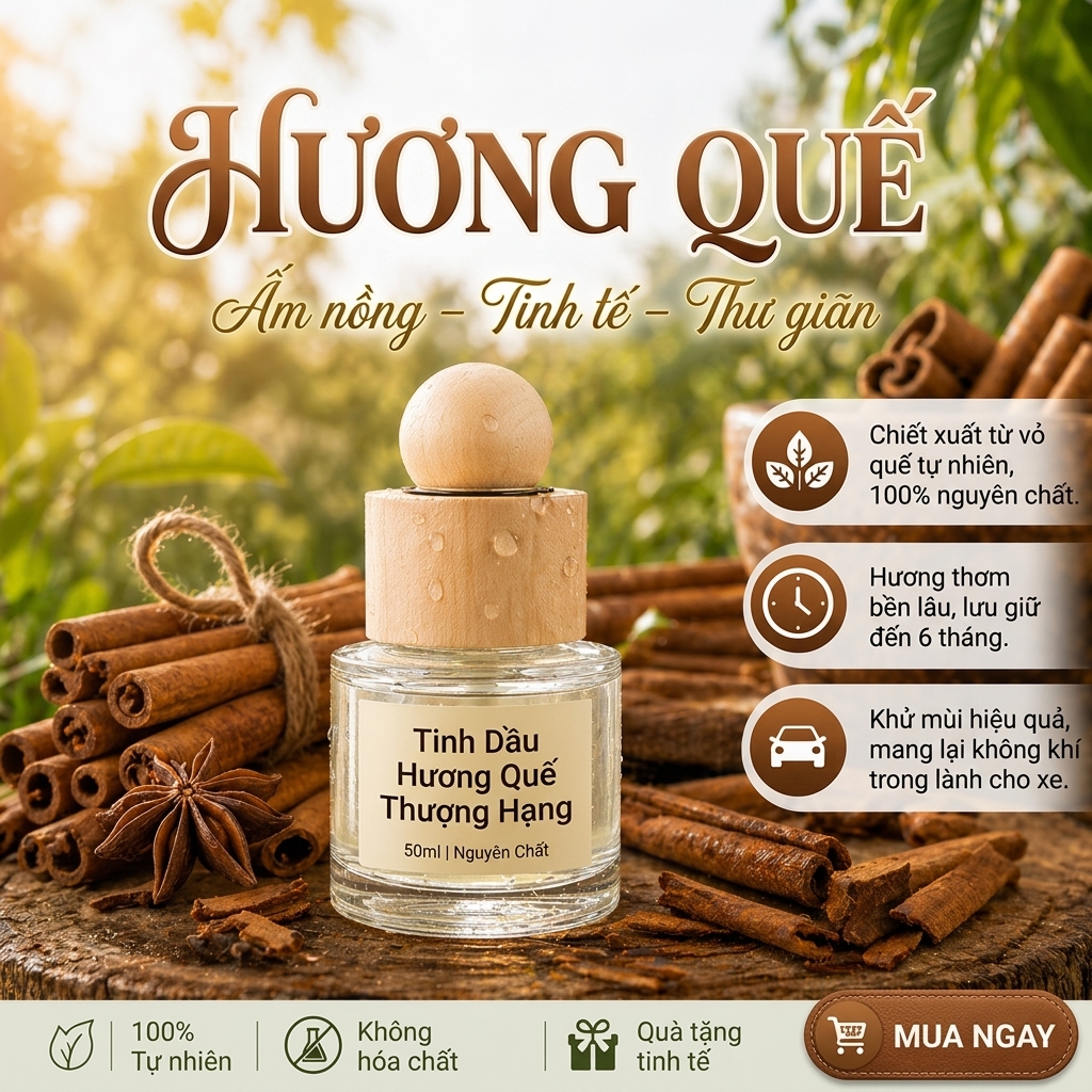 Nước hoa ô tô tinh chất thiên nhiên: Thơm dịu, sảng khoái, cao cấp
