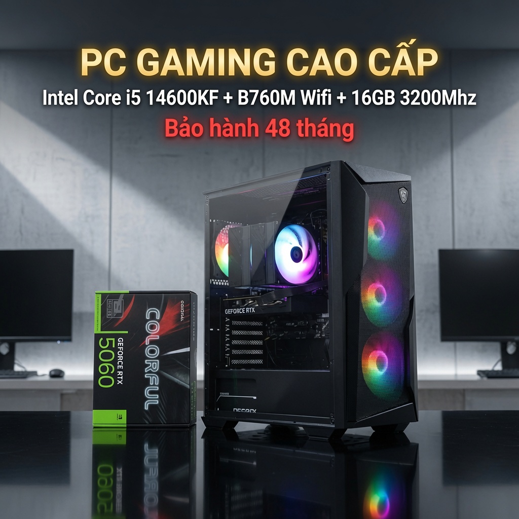 PC Intel Core i5 14600KF + B760M Wifi+ 16GB 3200Mhz BH48TH