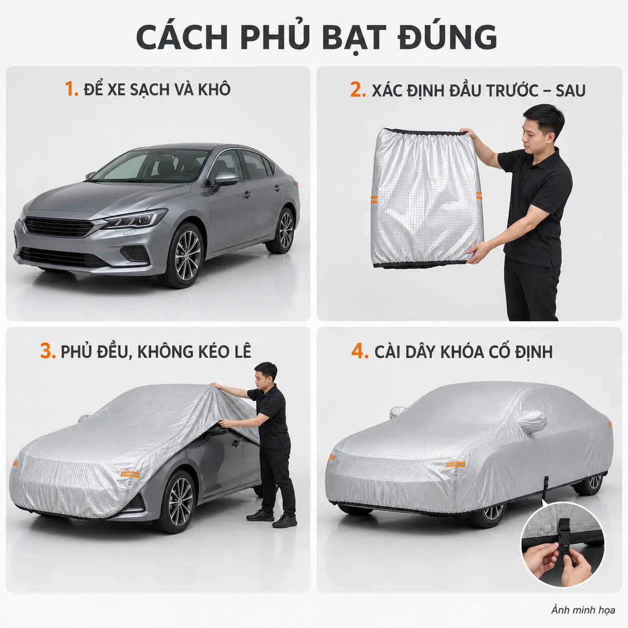 Cách phủ bạt ô tô PEVA đúng cách